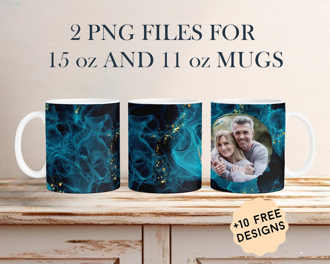 Photo Mug Wrap With Frame, Mug Sublimation Designs for 15 Oz 11 Oz Cups ...