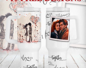 40 oz Picture Tumbler Wrap With One Frame, Photo Frame Png For 40 oz Tumbler Sublimation Designs, Image Tumbler Template For Single Photo