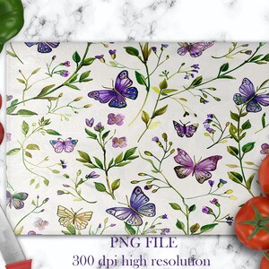 Glas Schneidebrett Sublimation Designs Downloads Glas Schneidebrett Vorlage mit Schmetterlingsblumen Einzigartige Cottagecore Küchendekoration