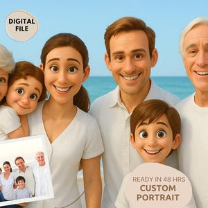 Benutzerdefinierte Familien Porträt Benutzerdefinierte Cartoon Porträt vom Foto Benutzerdefinierte Cartoon Animation Kunst Familien Illustration personalisiertes Jubiläumsgeschenk