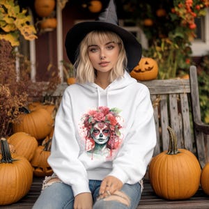 La Catrina T-shirtontwerpen, dag van de doden png, Halloween-t-shirts, suikerschedelmeisje png voor kleding, sublimatieontwerpen, spookachtig seizoen png
