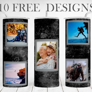 Fotobeker wrap voor opa, Memorial 20oz magere beker sublimatieontwerpen, gepersonaliseerde foto beker png, unieke vaderdagcadeaus