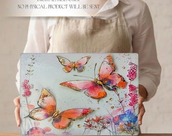 Glass Chopping Board Designs Floral Sublimation Designs Glass Cutting Boards With Butterfly Wildflowers Kitchen Gifts Mother's Day Present