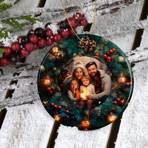 Weihnachten Foto Ornament Vorlage Frohe Weihnachten Ornament Sublimation Designs Runde Weihnachten Ornament Personalisierte Familie Weihnachtsgeschenk