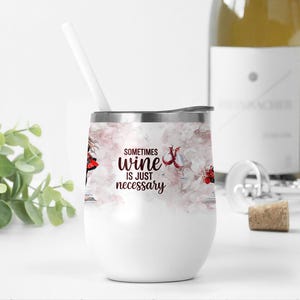 Stampa a sublimazione per bicchieri da vino da 12 once, modello per bicchieri da vino, regali unici per gli amanti del vino, prodotti digitali