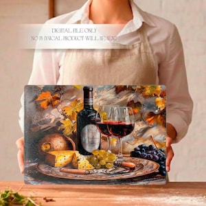 Glass Cutting Board Png, Still Life Png Files For Sublimation Design Downloads, Glass Chopping Board Designs, Wine Lover Gifts