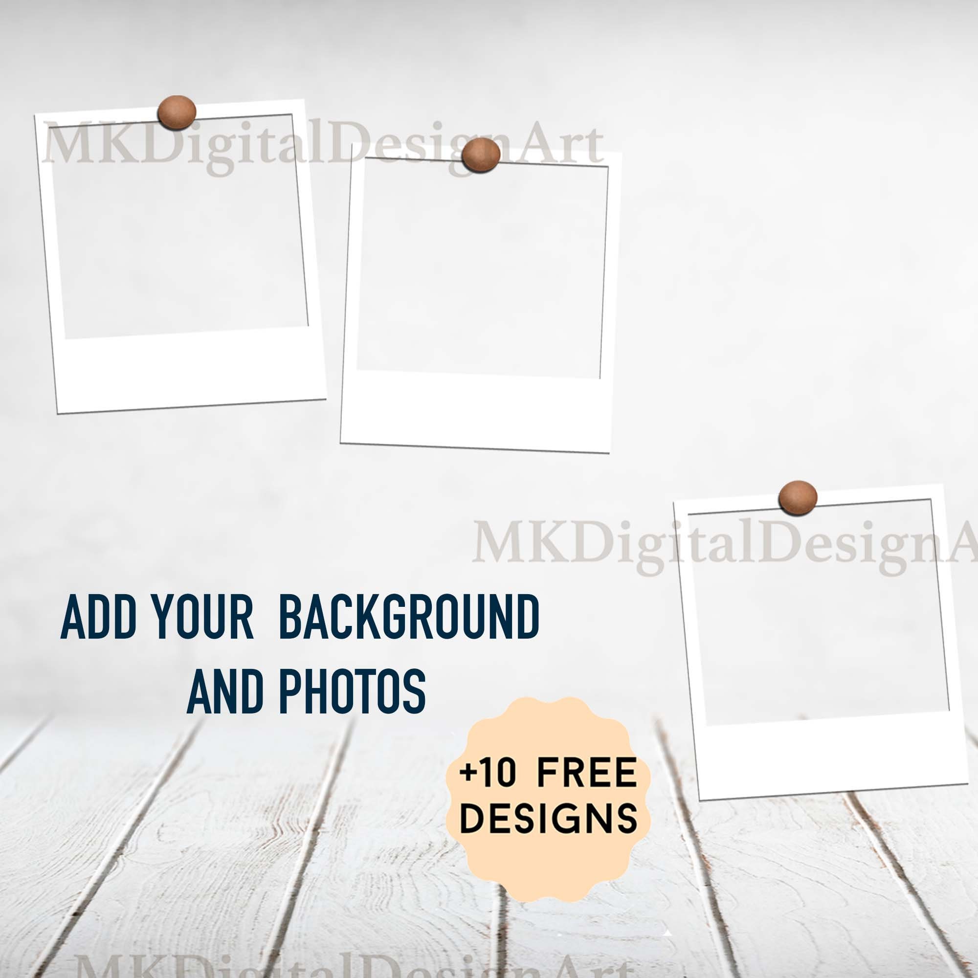 3 Picture Frame Png, Sublimation Designs, Photo Frame Png For 20 oz Cups, Polaroid Frame Png, White Photo Frame Png, Photo Frame Template