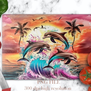 Cutting Board Template Tropical Beach Png For Sublimation Designs Glass Cutting Board Template Glass Chopping Board Design Kitchen Gifts