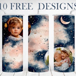 2 foto's beker wrap met maan hemelse sublimatie ontwerpen voor 20 oz bekers ster beker wrap voor 2 foto's naadloos gepersonaliseerde geschenken
