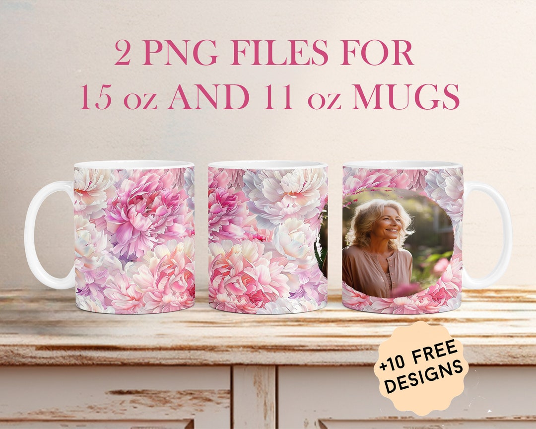 Personalised Mug With 1 Photo Frame Picture Mug Wrap Png Sublimation ...