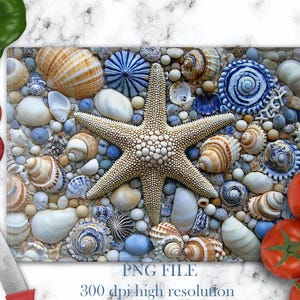 Planche à découper en verre avec coquillages, Sublimation, Planche à découper en verre, Décoration de cuisine côtière, Cadeau de pendaison de crémaillère