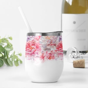 Wijnbeker wrap bruiloft sublimatie ontwerpen voor 12 oz wijnbekers bloemen beker sjabloon roze bloemen png voor 12 oz wijnbeker bruiloft ontwerp
