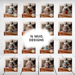 Mug Wrap Bundle, personalisierte Fototasse Png für Sublimationsdesigns, 15 oz, 11 oz Tassen Vorlage Bundle, Bild Kaffeetasse Bundle