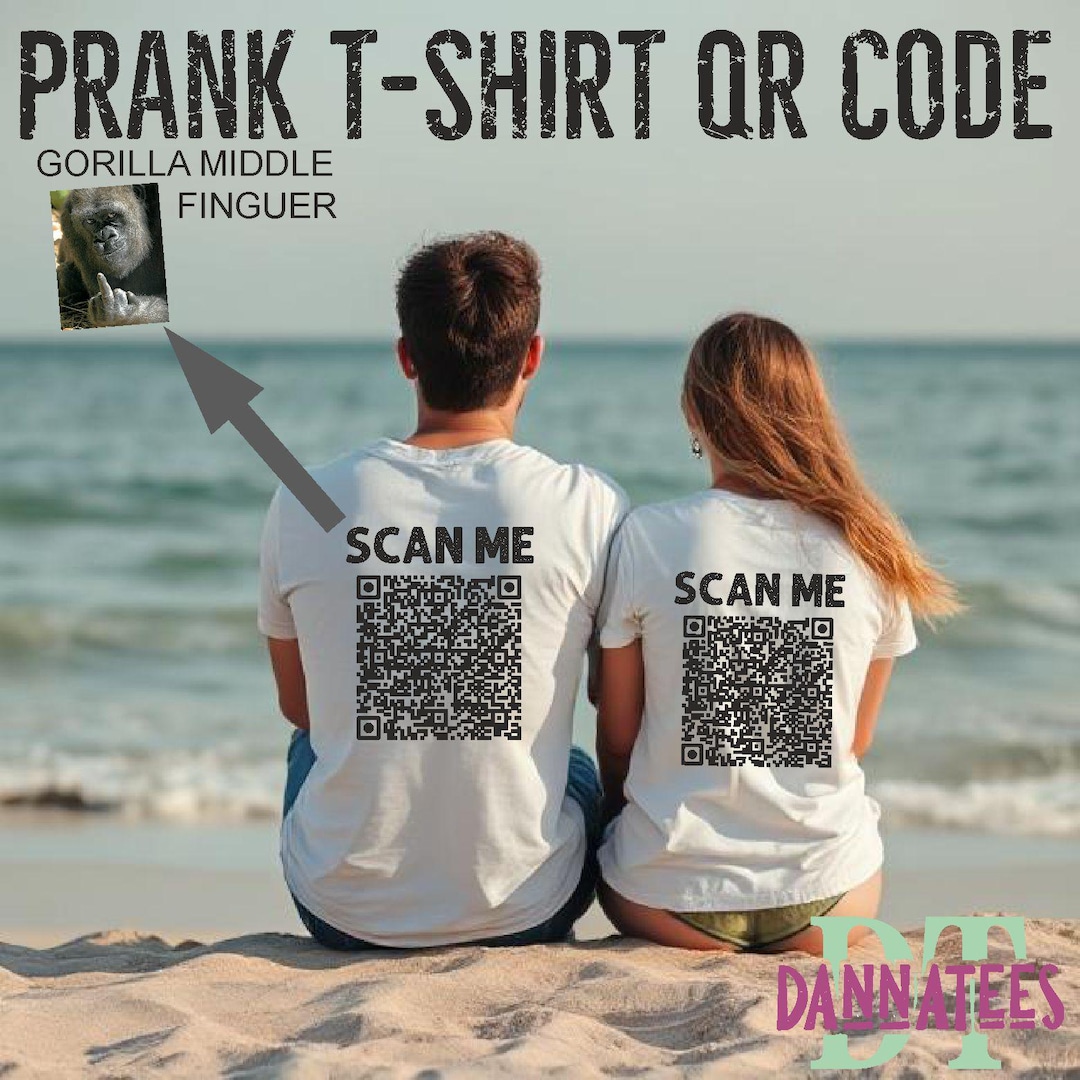 Prank QR Code Gorilla Middle Finger T-shirt - Etsy