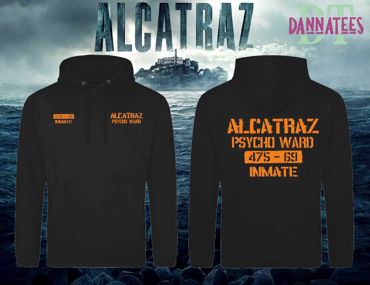 Alcatraz Psycho Ward Prisoner Hoodie Unisex Sizes From Xs to 7xl