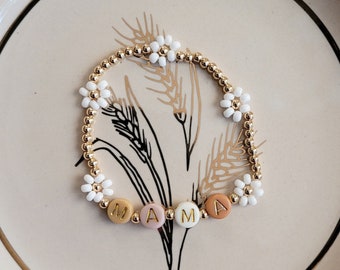 Neutral Daisy Mama Bracelet