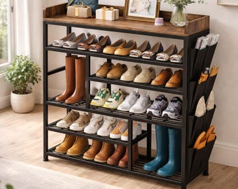 Shoe Rack and Shoe Stroge Bench - Entryway Bench, Shoe Rack Organizer, Home Furnishings, Wooden Shoe Rack, Shoe Cabinet