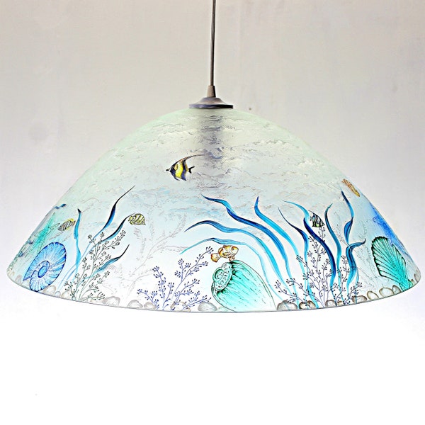 Pendant Light Coastal Lighting Lamp Shade Сhandelier Beach style  Hanging Lamp Home Living Kitchen light Stained Glass Nautical Decor