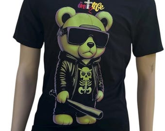 Camiseta de algodón con osito de peluche: moda urbana