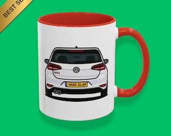 ゴルフGTIナンバープレートマグカップ（パーソナライズ）：車愛好家へのギフト