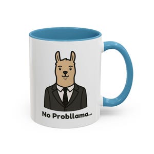 Funny Llama Coffee Mug: No Probllama Ceramic Drinkware