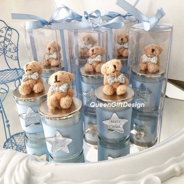 Custom Candle Gift,Teddy Bear Candle Favor,Babyshower Candle Favor,Baptism Favor,Gender Reveal Favor,Personalized Candle Gift,Teddy BearGift