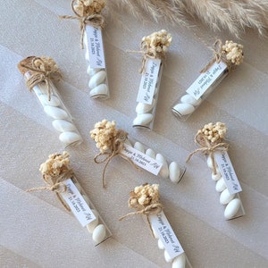 Wedding Almond Candy Glass Jar Favors, Tube Dragee, Baby Shower gifts, Engagement Favors,Wedding Candy, Dragee Gifts, Favors in bulk