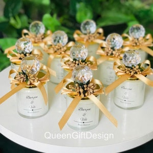 Elegant Candle Favor, Luxury Candle Favor, Unique Wedding Favors, Rustic Wedding Favors, Crystal Candle, Gifts for Guests
