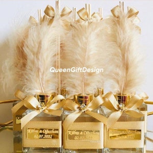 Wedding Reed Diffuser Gift, Perfume Sticks, Thank You Gift Baptism Bulk, Personalized Wedding Favors for Guests, Premium Engagement Gifts
