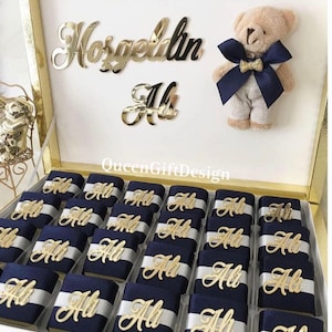 Babyshower Gifts, Personalized Chocolate Box, Personalized Chocolate, Teddy Bear Chocolate, Newborn Gift, Baby Shower favors, Baptism Gift