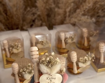 Honey jar, wedding favor, luxury wedding gift, honey jar gift, personalized gift, miel, miel personnalisé, honig gastgeschenke, party, miel