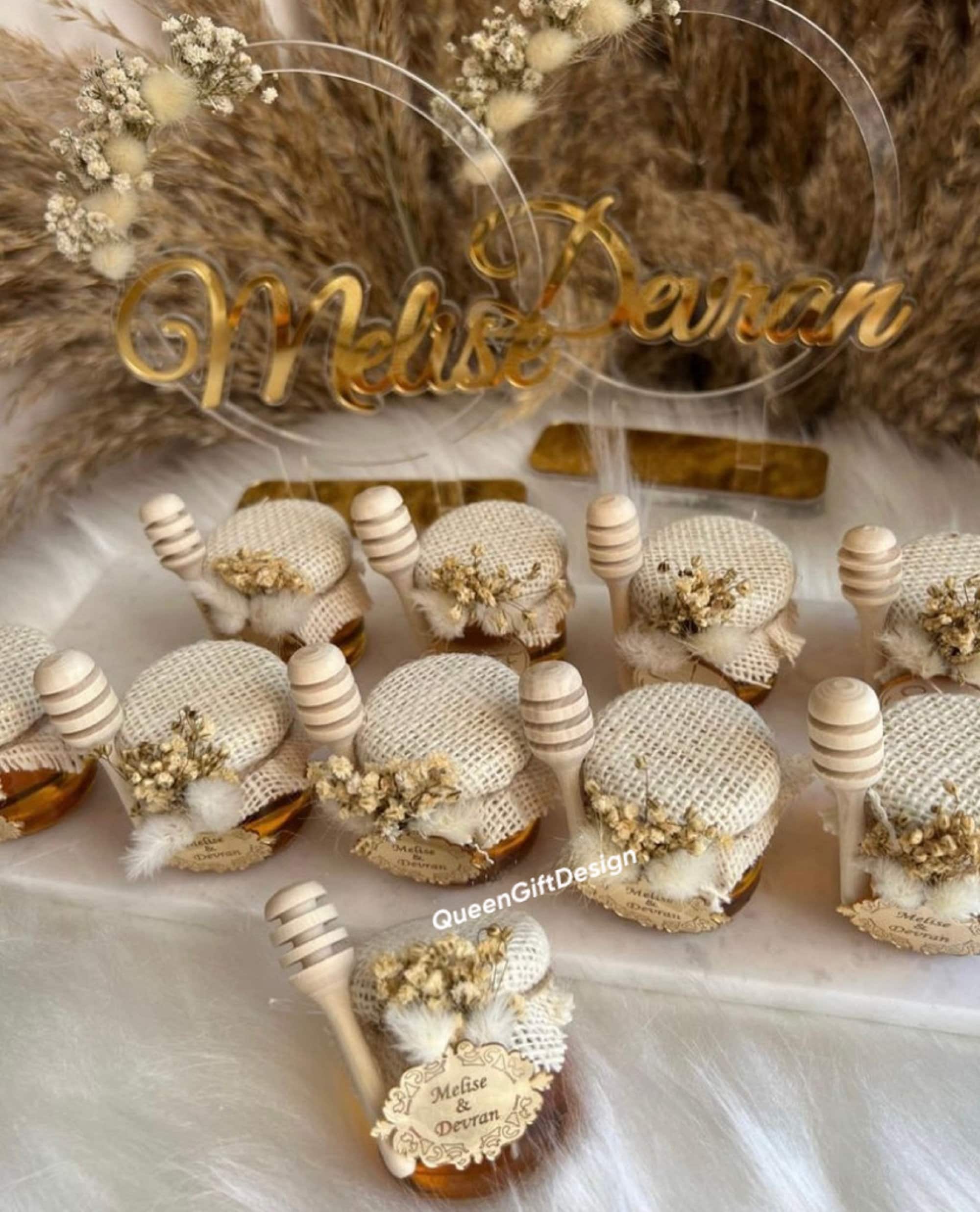 Honey Jar Wedding Favor Luxury Wedding Gift Honey Jar Gift Etsy