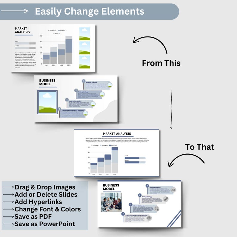 Business Plan Pitch Deck Editable Canva Mockup, Project Proposal ...