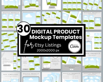 Etsy Listing Mockup Templates: Canva Digital Product Mockups (2500x2000 px)