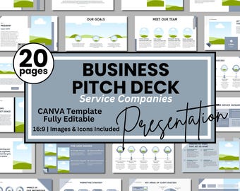 Editable Business Pitch Deck: Canva Presentation Template