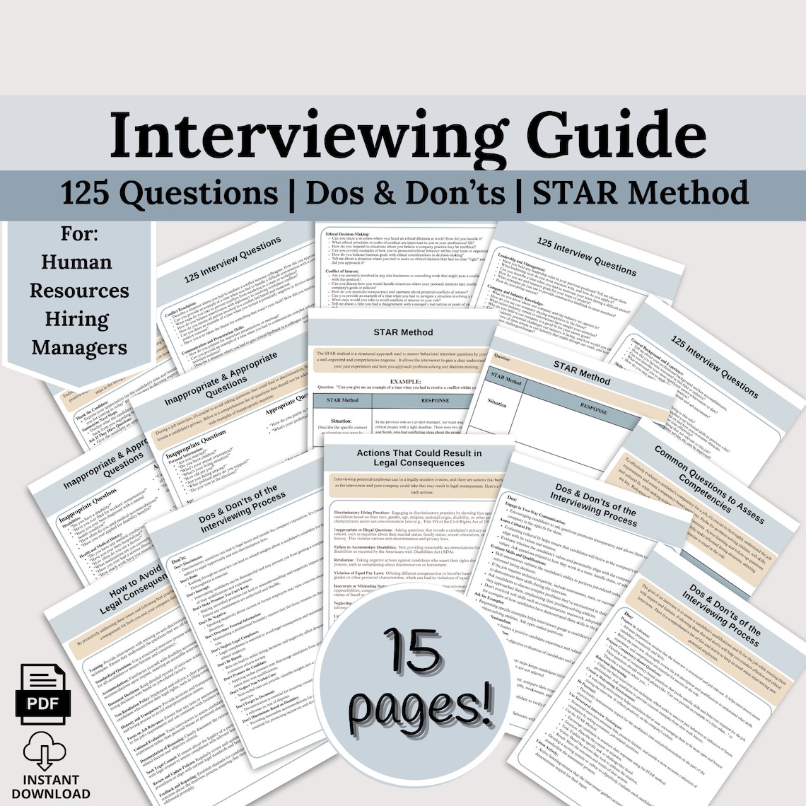 Interview Guide for Interviewers, 150 Interview Questions, STAR Method ...