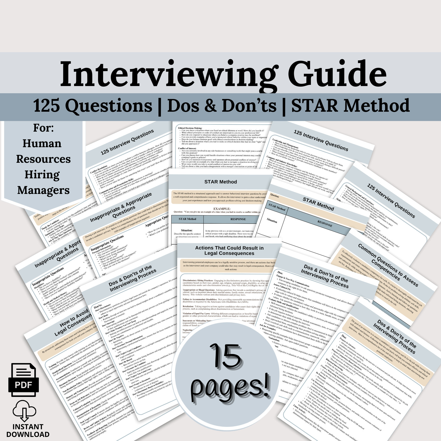 Interview Guide for Interviewers, 150 Interview Questions, STAR Method ...