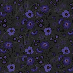 Hand Drawn Mystic Floral Seamless Repeating Pattern