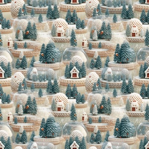 Winter Snow Globe Seamless Repeating Pattern