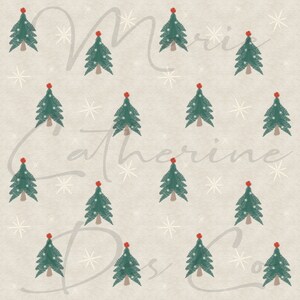 Hand Drawn Embroidered Christmas Tree Seamless Repeating Pattern