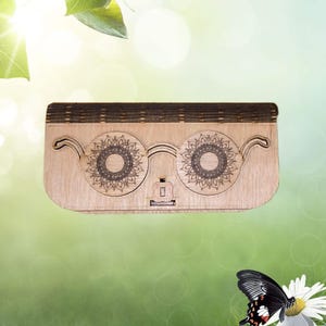 Wooden Glasses Case with Mandala Eyewear Design