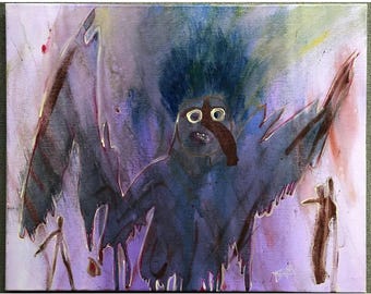 original outsider painting “Costume Party” 16x20 inch canvas