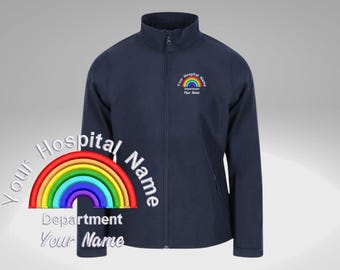 Chaqueta médica softshell bordada personalizada: ropa de trabajo hospitalaria