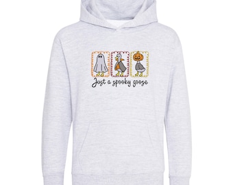 Sudadera con capucha bordada de fantasma de Halloween: iniciales personalizadas, suéter acogedor para otoño