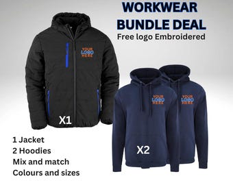 Custom Embroidered Winter Workwear Bundle: Jacket & Hoodies