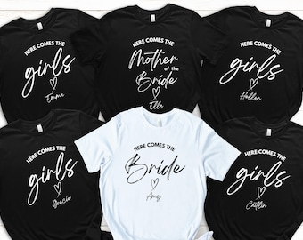 Personalized Bachelorette Party T-Shirts: Team Bride Hen Party Apparel