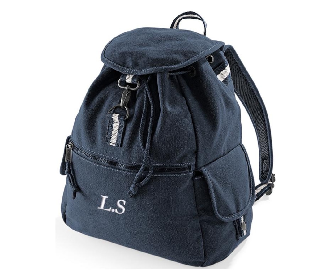 Personalized Vintage Backpack: Custom Embroidered Sahara Tan Rucksack ...