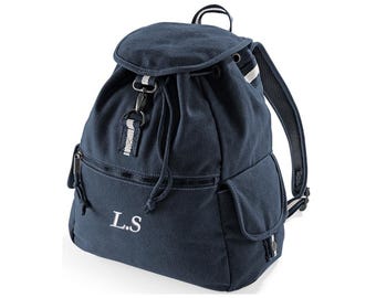 Mochila vintage personalizada: mochila Sahara Tan bordada personalizada
