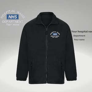 NHS fleece embroidered Hospital name Your name Department name NHS work uniform fleece Personalised embroidered NHS fleece image 1