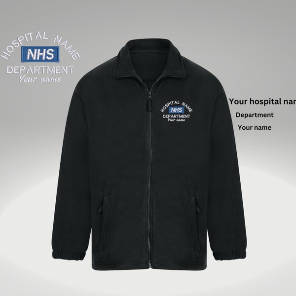NHS fleece embroidered | Hospital name | Your name | Department name | NHS work uniform fleece | Personalised embroidered NHS fleece